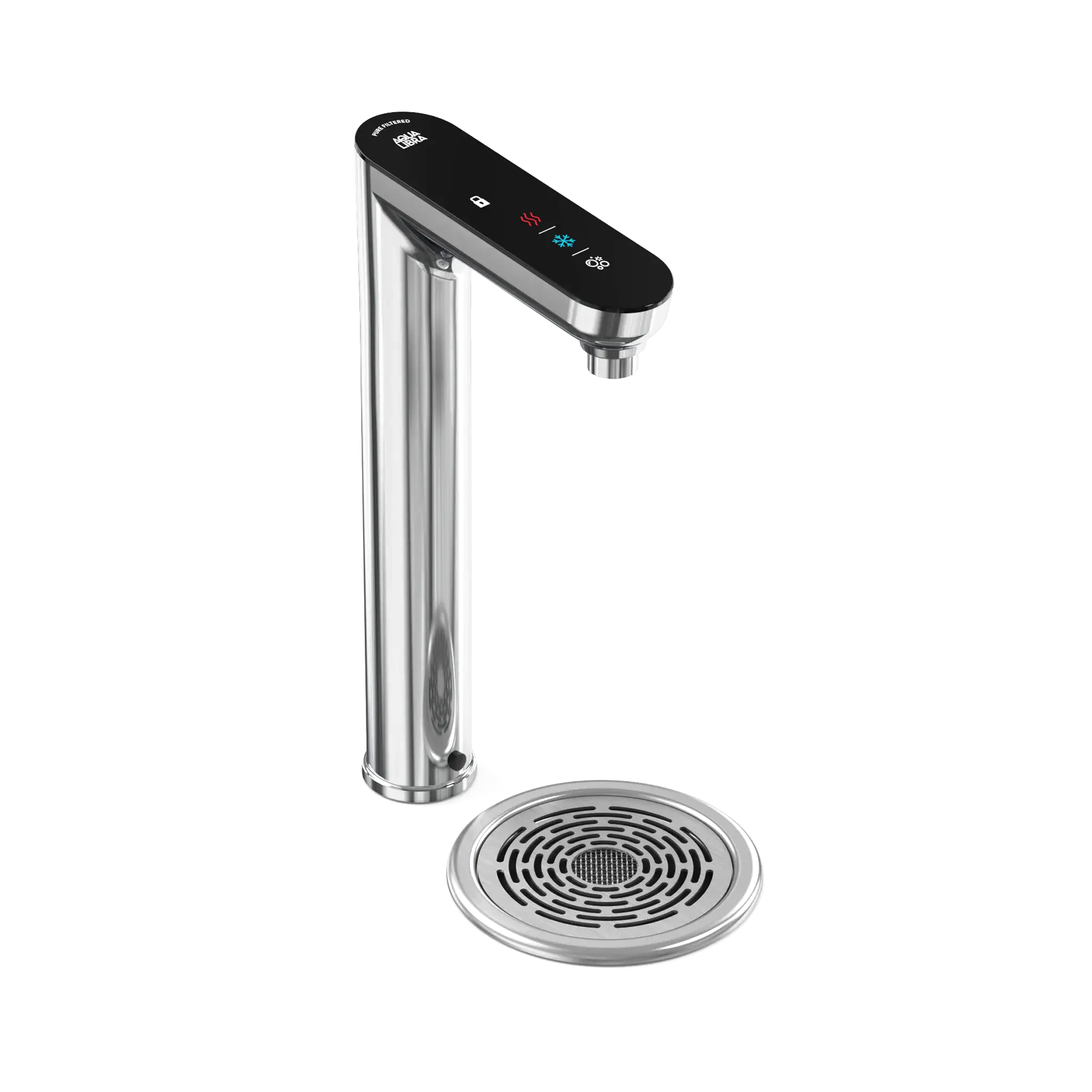 Aqua Libra Illi chrome tap, three-quarter product view