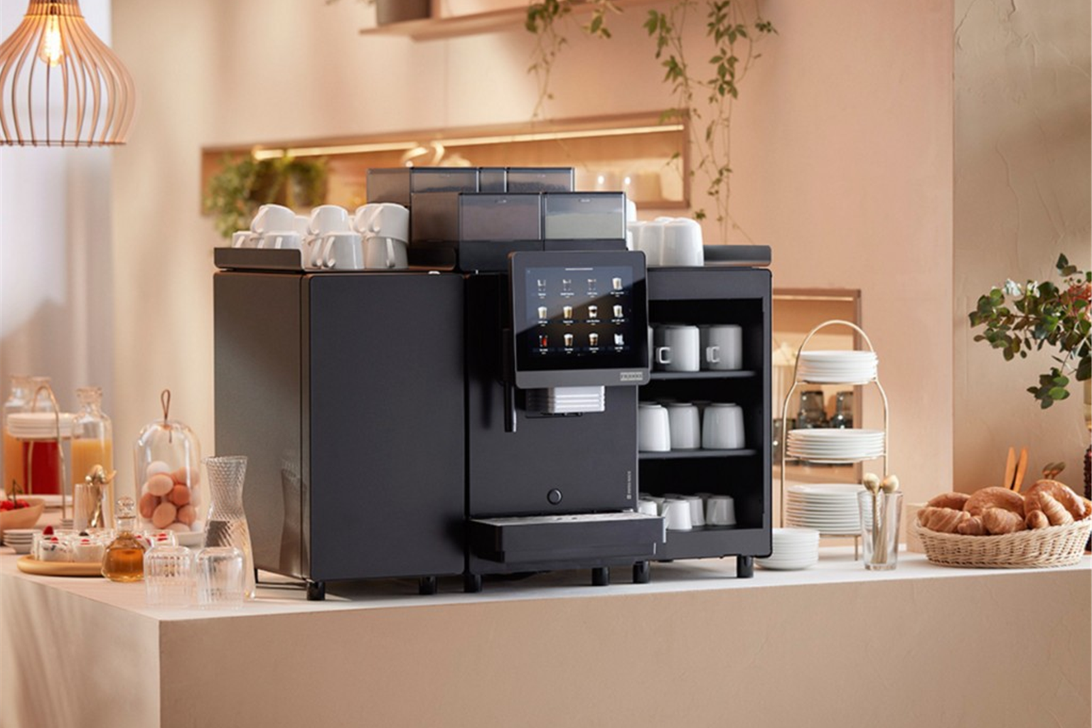 Franke A line modular coffee machine in an office breakfast area